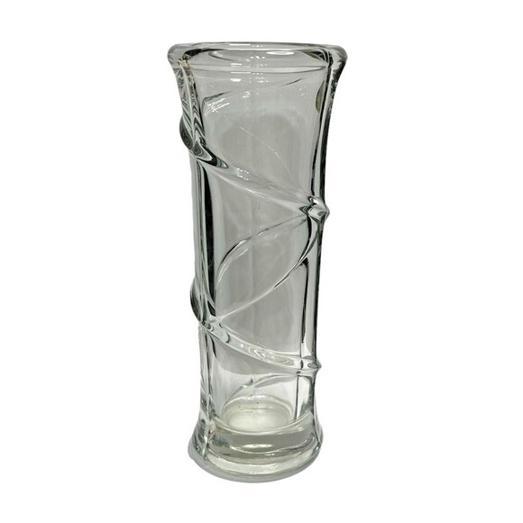 Crystal Clear Glass Vase Bohemian by Crystalex Made in Czech Republic 3"W x 8"H - Picture 5 of 9